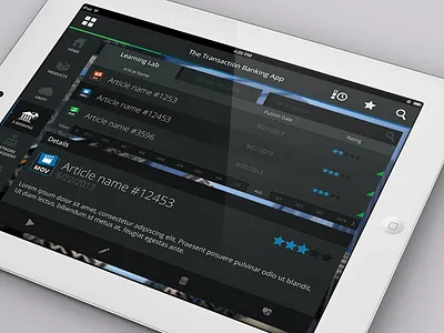 Detail Screen app dashboard detail ios ipad recent search sidenav ui ux