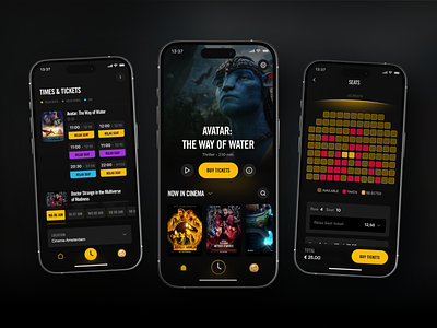 Cinema app | Concept app branding cinema cinema app design interface movie movies ui ux