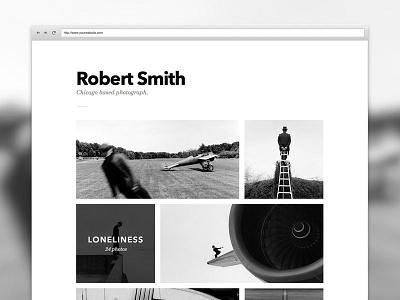 Photographer portfolio black and white clean photograph photographer portfolio typo typography