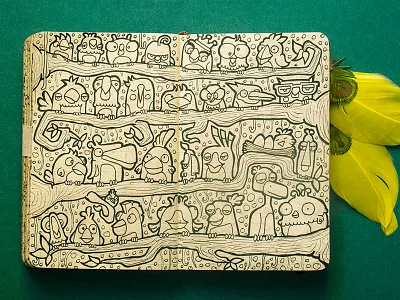 #MoleskineDaily_52 birds doodle drawing illustration moleskine