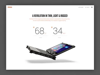 Animated web experience - Getac 3d animated computer getac html5 interactive scroll ui ux video web