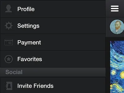 iOS Menu app ios menu museum