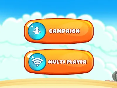 Mode Selection Buttons cartoon fun game art game ui ui design