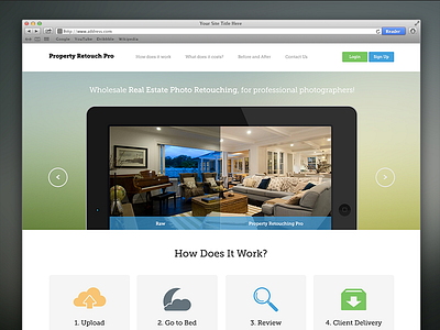 Property Retouch Pro - Landing Page Design landing page modern web design one page design register slider sub page design web design website design
