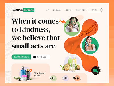 Beauty Cream Banner beauty beauty care beauty product landing page beauty salon beauty tips branding clean cream ecommerce haircare healthy skin makeup minimal personal care product ui design skincare uiux women