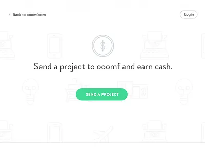 ooomf — Refer projects, earn cash clean landing page minimal ooomf simple
