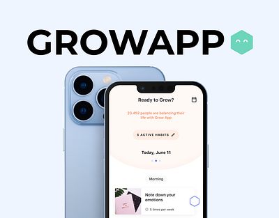 GROWAPP | Mobile application for healthcare app app design application branding design figma logo mobile app typography ui ui design uiux