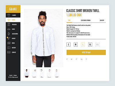 Grant - product page clothes denmark ecommerce flat interface product product page ui webdesign webshop