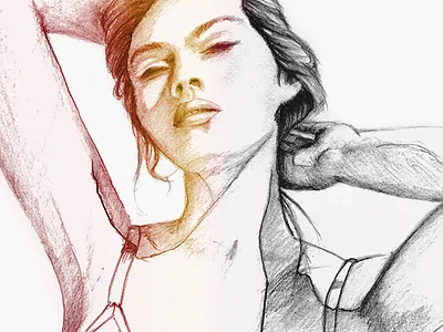Portrait drawing portrait sketch woman