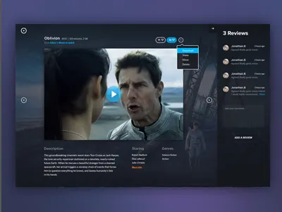 IMDB Movie Preview Time! center dark flat media movie navigation sidebar ui