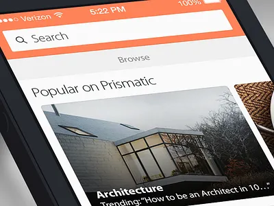 Explore card header ios7 iphone list orange prismatic search