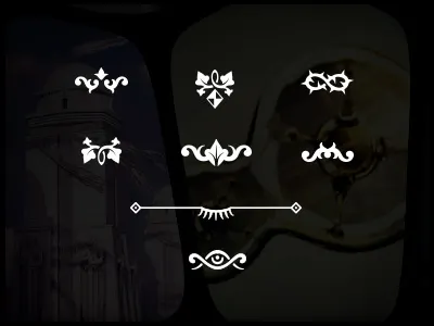 AltSpace Dividers barbed black divider eye flower heraldic icon illustration lash stare vector wire