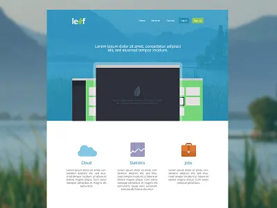 Leaf app clean concept design flat leaf minimal simple ui web
