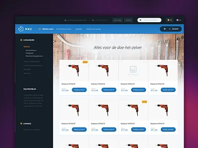 Webshop bench bmg dark fixing shop tiles webshop website work working