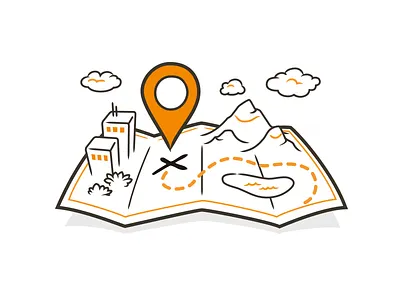 Adventure Map Illustration droplet icon illustration illustrator map perspective