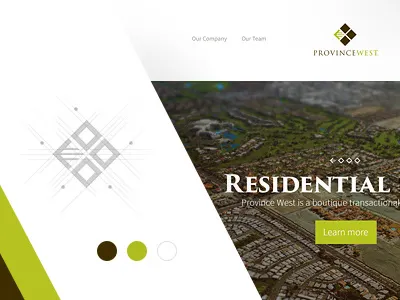 Province West Site brown green landing page real estate responsive site web design website
