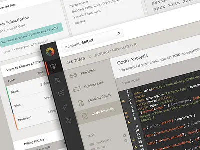 Litmus App Redesign admin app chart code dashboard data email graph litmus management users web app