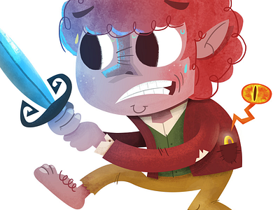 The Greatest Little Hobbit of Them All bilbo cartoon hobbit illustration lord of the rings movies sauron sting