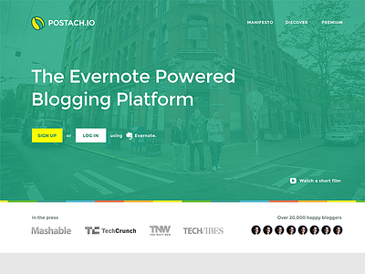 postach.io homepage blogging evernote postachio