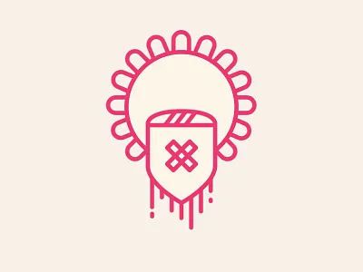 Death Crest *gif animation crest drips lineart lockup logo micahburger pink vector