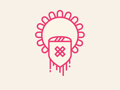 Death Crest *gif animation crest drips lineart lockup logo micahburger pink vector