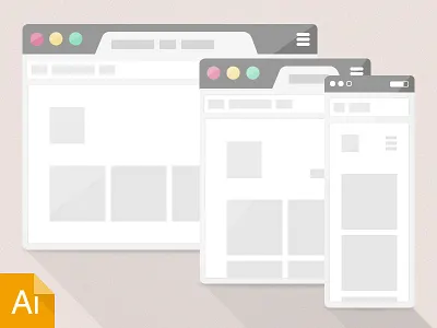 Responsive Site Icons browser download flat freebie icons illustrator responsive wireframe