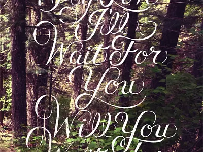 Wait hand lettering lettering type