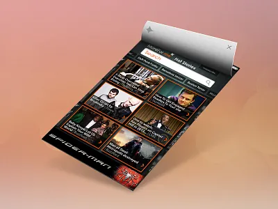 Cool UX & GUI for More for me :) browser browsing content corner flip hot mobile search spederman stories tags video