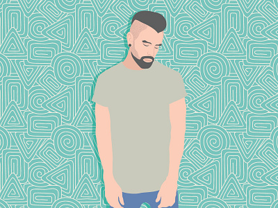 WIP: Ricki Hall art beard flat illustration male ricki ricki hall