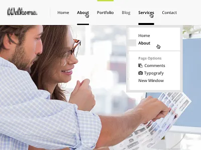 Header Menu design header menu nav navigation pixelthrone site theme ui website