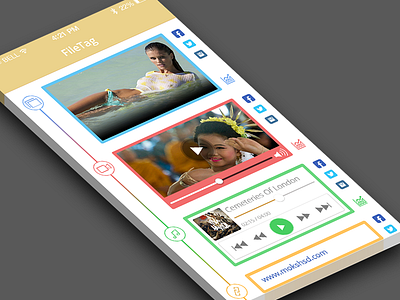 Filetag Screen filetage image. ios ios7 iphone music user interface video