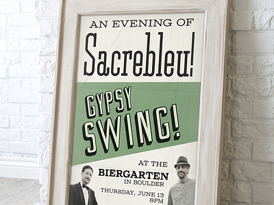 "Vintage" Sacrebleu! Poster In Frame design music poster promotion retro sacrebleu! vintage