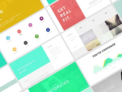 Vitasquad css design flat horizontal infographics layout minimal typography ui user experience user interface ux