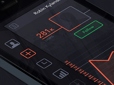 iOS Stats App - Sidebar analytics app buttons icons ios7 ipad iphone mockup psd sidebar stats symbols