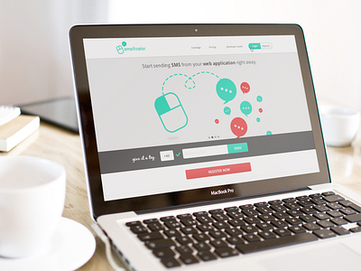 landing page shot app branding flat landing page logo modern web
