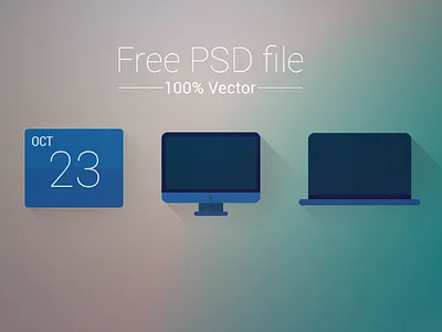 Free Flat PSD Icons devices download flat free freebie kit longshadow photoshop psd shadow ui ux