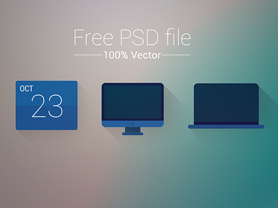 Free Flat PSD Icons devices download flat free freebie kit longshadow photoshop psd shadow ui ux