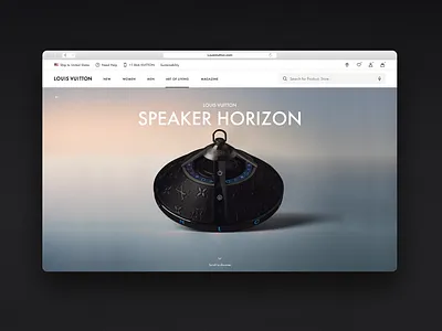 LouisVuitton Speaker Horizon animation connected louisvuitton principle productpage scroll speaker ui ux