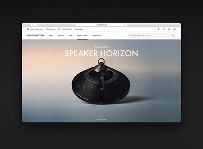 LouisVuitton Speaker Horizon animation connected louisvuitton principle productpage scroll speaker ui ux