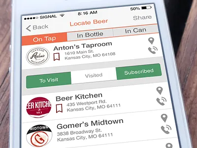 PourMeABeer iOS App beer ios mobile ui design
