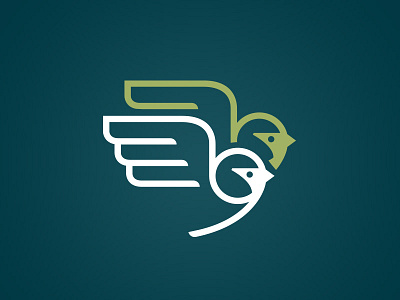 Two Sparrows birds icon logo sparrows