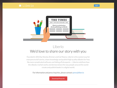 Liberio Press Page ebooks flat illustration liberio press simple web website