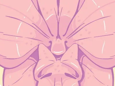 Orchid illustration ink marekolani pen photoshop wip