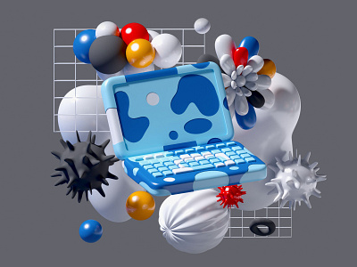 Laptop 3d 3dsmax ai ar design game game design illustration isometric landing page layers logo lowpoly motion graphics render texture ui unity vr web design