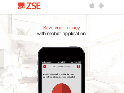ZSE - mobile app android app calculator flat ios iphone red simple white