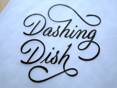 Dashing Dish Script flourish lettering micron sketch typography wip