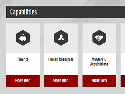 Albany Business Consultants - Capabilities banner css3 gray hexagon html5 icon web design wordpress