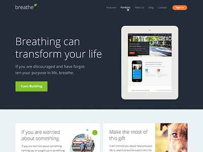 Banner Slide breathe clean homepage landing minimal themeforest wordpress template wordpress theme