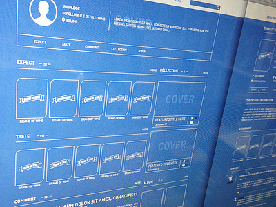 Profile blue design ios iphone ui ux website white wireframe