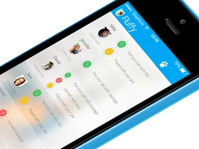 Notifications timeline bright game design icons informers mobile app notifications timeline ui